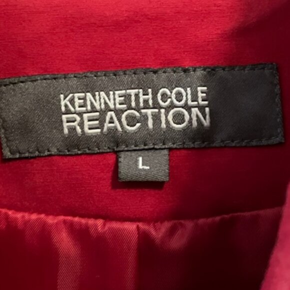 Kenneth Cole Reaction Red Trench Coat with Belted Waist Raincoat Utility - Picture 10 of 12